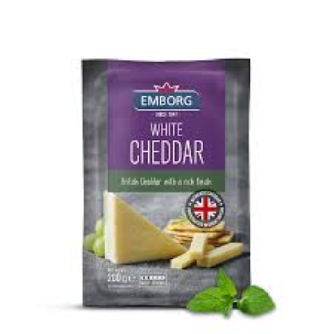 EMBORG CHEDDAR CHEESE WHITE BLOCK